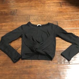 Black Long Sleeve Crop Top